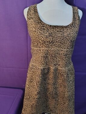Fabletics Leopard-Print Sleeveless Mini Dress in Brown & Black